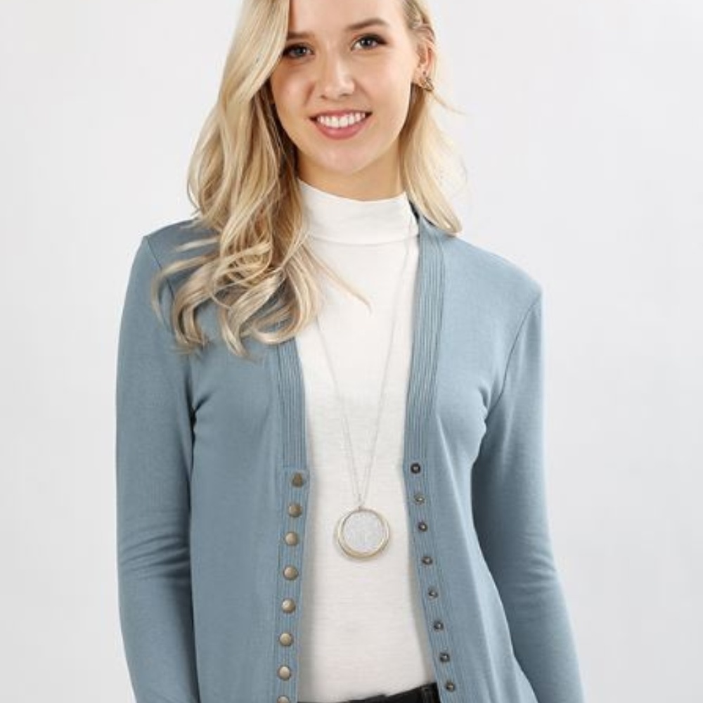 👻PERFECT FALL CARDIGAN-  Blue Grey